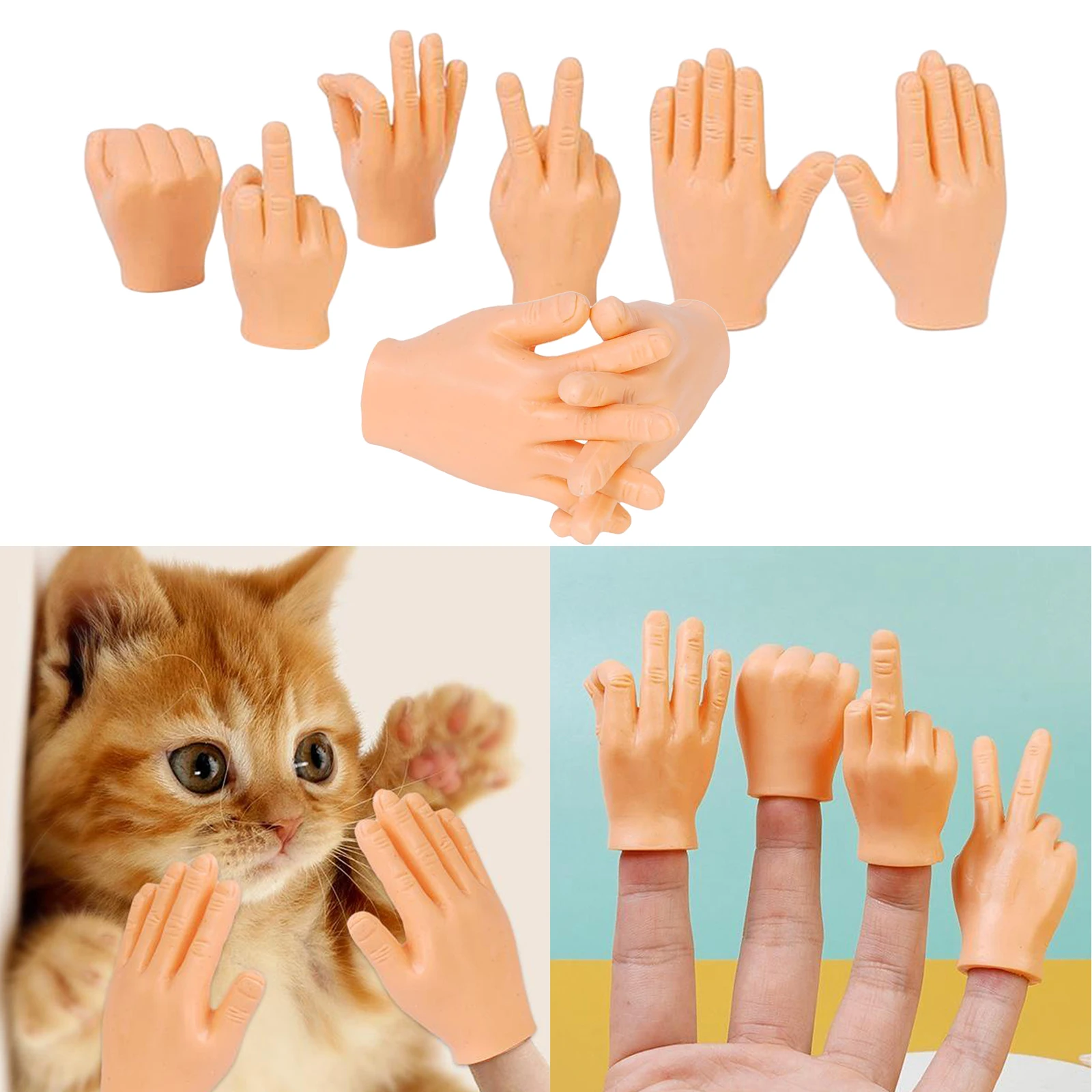 Set of Rubber Finger Hands for Finger Hands Mini Puppets Small Hand Model Toys