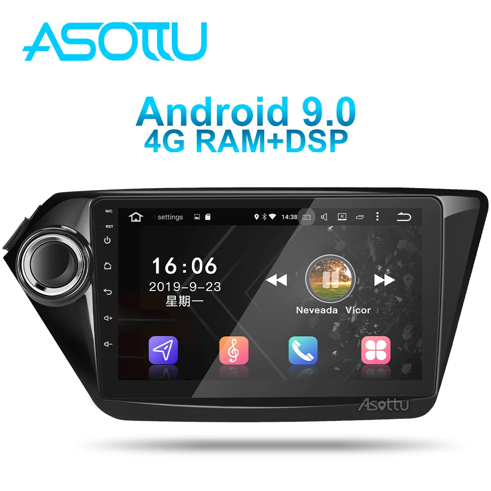 Asottu KI601 ips android 9,0 PX6 автомобильный dvd gps навигатор для Kia k2 RIO 2010 2011 2012 2013 автомобильный Радио Стерео dvd gps