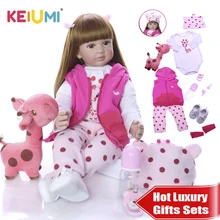 KEIUMI,, силиконовая кукла для новорожденных, 60 см, Реалистичная, принцесса, Reborn, Bonecas Girafa,, Детский день, роскошные наборы, подарки