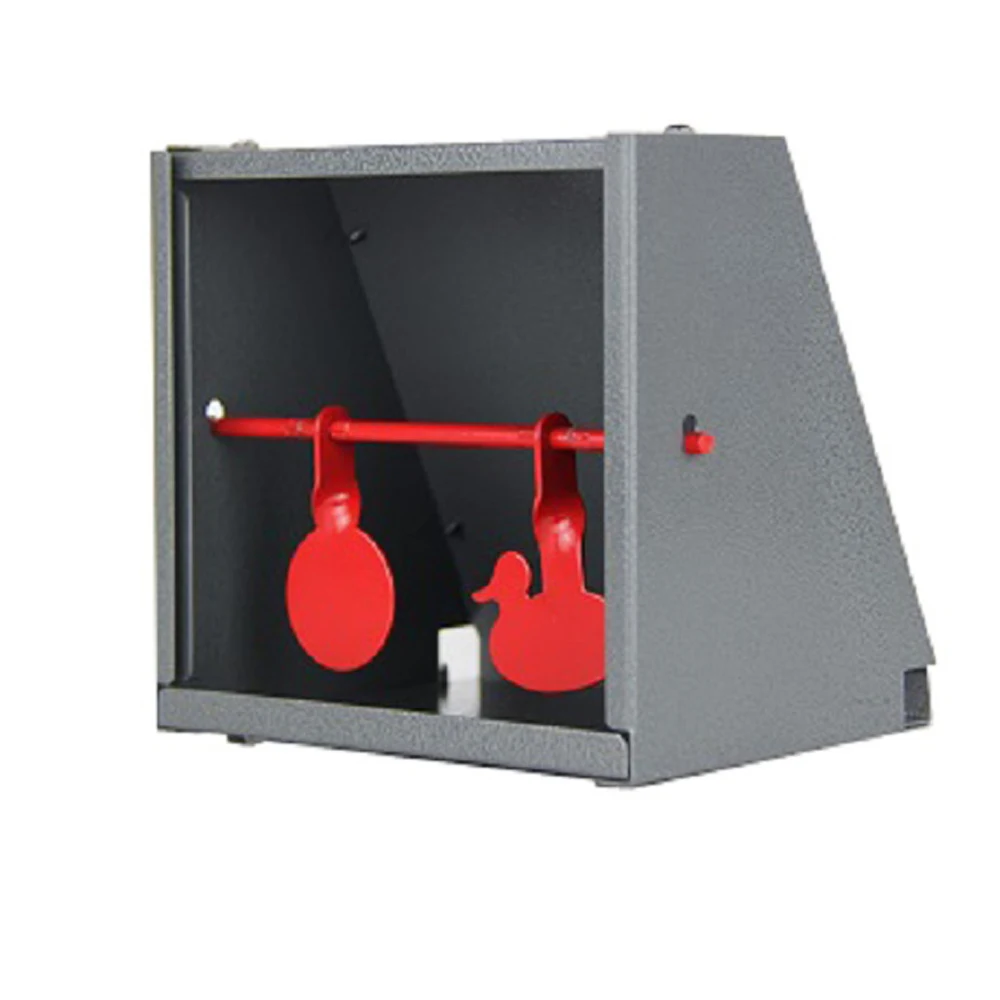 Piège à plombs gris 5.5 pouces avec cible spinner intégrée pour airgun fronde BB airsoft