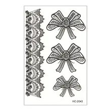 Fashion Convenient Sexy Mini Black and White Lace Tattoo Sticker Paste for Leg Temporary Tattoo Body Tattoo