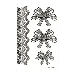 Fashion Convenient Sexy Mini Black and White Lace Tattoo Sticker Paste for Leg Temporary Tattoo Body Tattoo