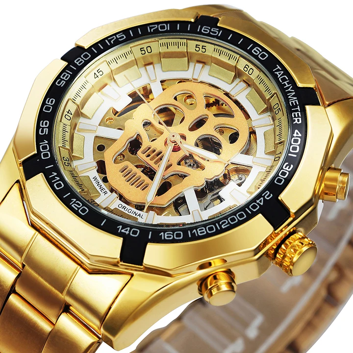 mechanical watches for women Mens Watches Top Brand Luxury Automatic Mechanical Gold Watch for Men Skeleton Skull Clock Full Steel Hip Hop relogio masculino skeleton watches for men Mechanical Watches
