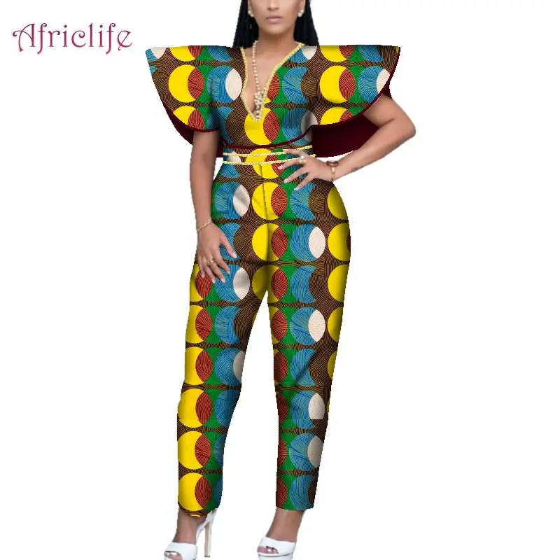 Модный женский комбинезон в африканском стиле Одежда Женский Длинный Dashiki