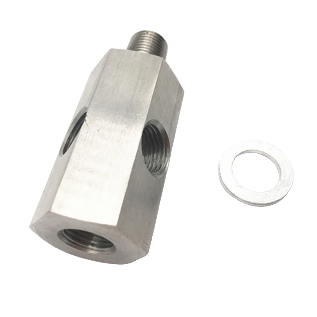 Oil Pressure Sensor 1/8''NPT Tee To NPT Adapter Turbo Supply Feed Line Gauge