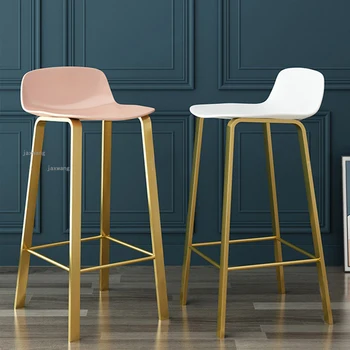 

Modern Light Luxury Ins Bar Chairs Nordic Metal Minimalist Bar Stools American Home Furniture Restaurant High Chair Bar Stool