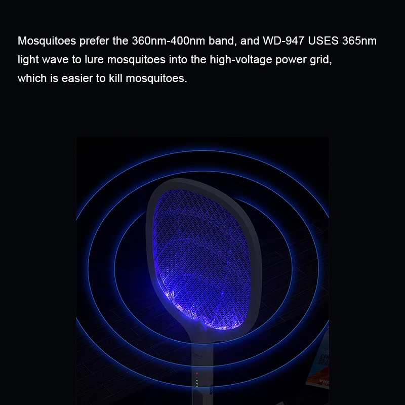 Электрическая противомоскитная бита 2 в 1 Usb перезаряжаемая Москитная мухобойка