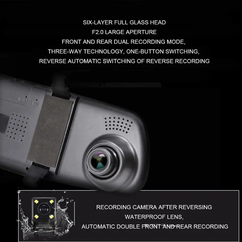 1 комплект Full 1080P Автомобильная dvr камера Авто 4,3 дюймов зеркало заднего вида Dash Cam камера G-sencor Цифровая видеокамера
