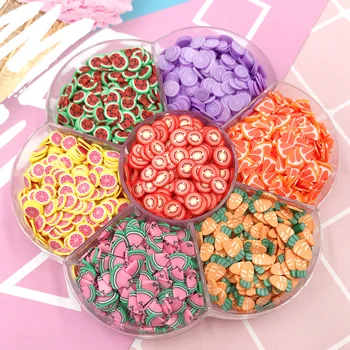 

1box Lemon Orange Apple Fruits Slice Hot Clay Sprinkles for Slime Filling Materials DIY Nail Arts Decoration Crafts 5mm
