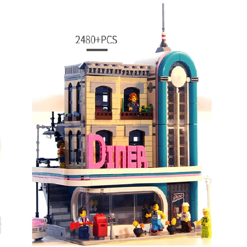 

DHL Free Shipping Building Blocks 15037 Creator Street Downtown Diner Street View 2480+pcs Bricks Education Kids Toys 10260