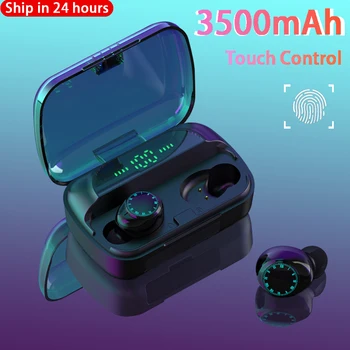 

Wireless Bluetooth Earphones Headset Sport Waterproof TWS 3500mAh Noise Cancel LED Display Earbuds