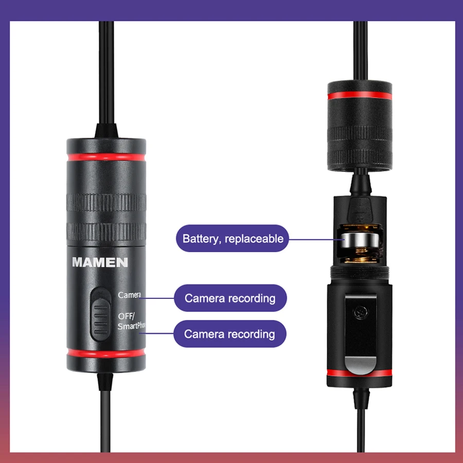 Профессиональный петличный микрофон MAMEN KM D1 Pro 3 5 мм с двойным микрофоном для