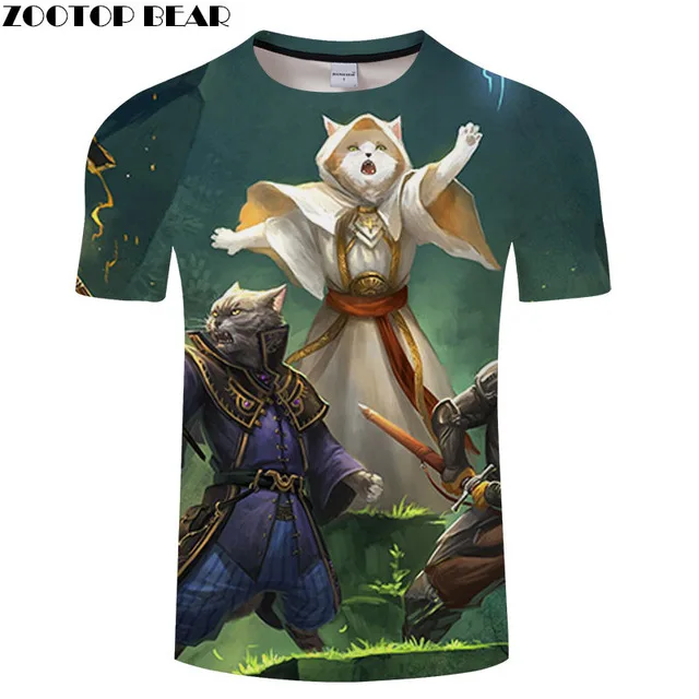 Праздничная футболка с 3D принтом кота, Мужская футболка для путешествий, праздничная футболка, летняя футболка с коротким рукавом, Молодежная Футболка с принтом «зверомедвежонок», Новинка - Цвет: TXKH3151