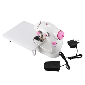 

Mini Sewing Machine with Extension Table Upgrade Portable 2 Speed Double Switch Beginner Sewing Machine,EU Plug