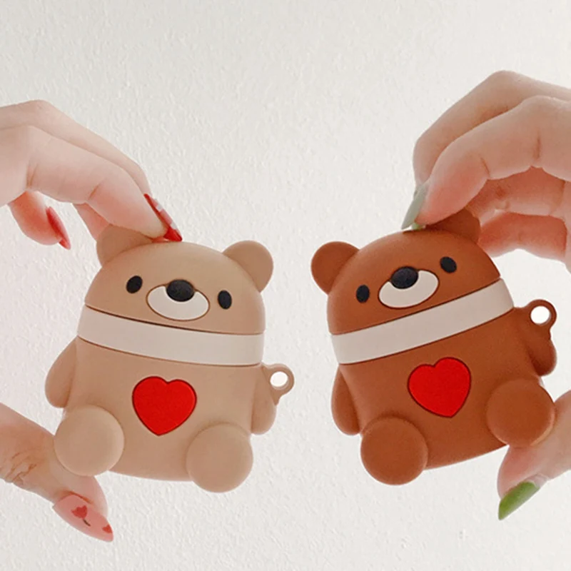 

Cartoon bear Silicone Earphone Cases for Airpods 2 Skin Sleeve Pouch Box Protector Wireless Headphone Protective Cover