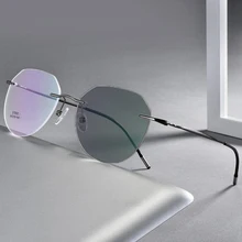 Без оправы, фотохромные очки для близоруких женщин и мужчин, близорукие очки пилота, очки для путешествий, вождения, очки 0,-1,0~-6,0 N5