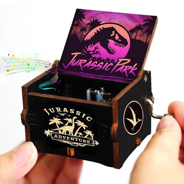 Happy Halloween Music Box Jurassic Park Queen Musical Birthday Gift Hand Crank Antique Casket Decoration Home New Year Gift Box 2