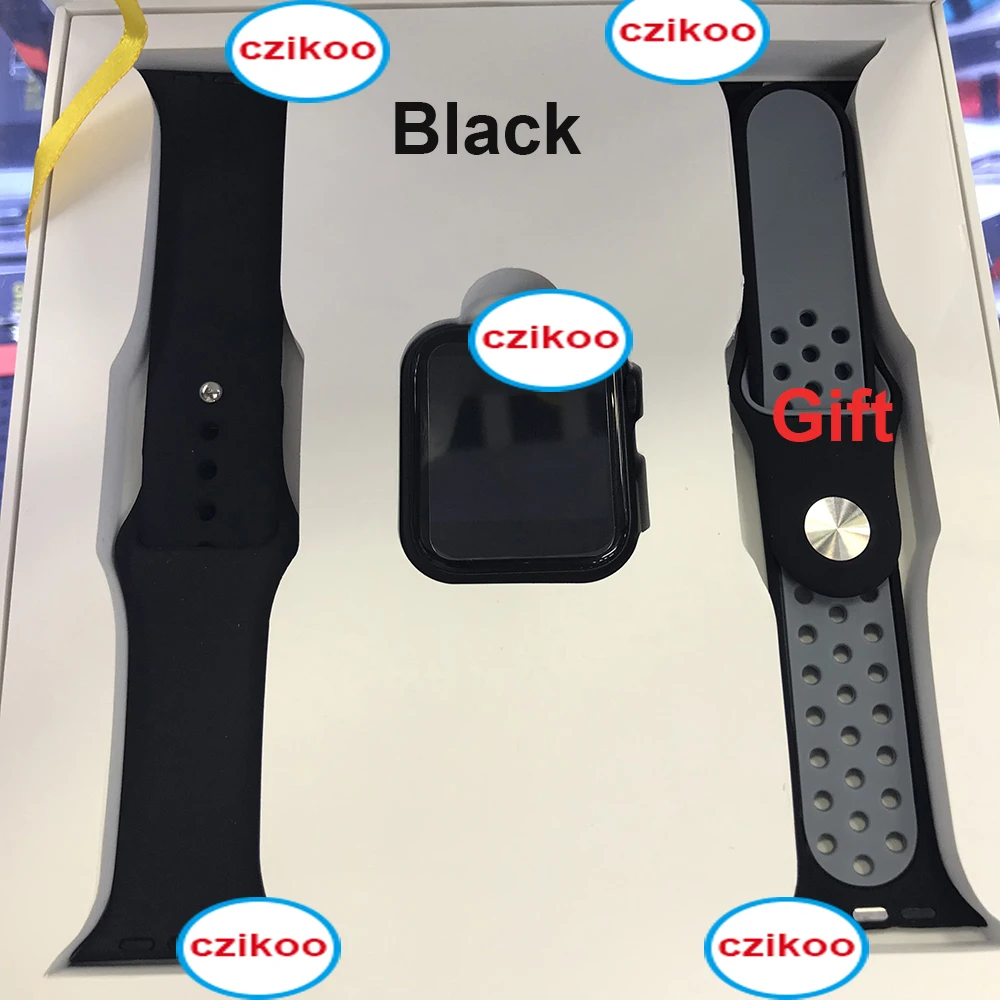 Черный 44 мм Bluetooth Смарт часы клон SmartWatch чехол для Apple iOS iPhone Android samsung смартфон relogio inteligente - Цвет: Черный