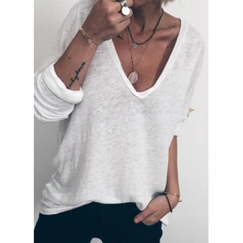 

New arrival Solid Autumn Womens TShirt White Loose Harajuku Tee Shirts Fashion Casual Tops Pink Cotton Sexy Top