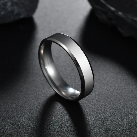 Simple Stainless Steel Couple Jewelry Smooth 1/2/4/6/8mm Women Men Finger Rings For Lovers Dropshipping Wholesale