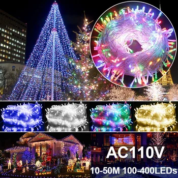 

Big Sale AC 110V 10M-50M LED Festival Led Christmas Decor Light Outdoor 100-400 LEDs String Lights Decoration for Party Holiday