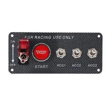 

12V Racing Car Engine Ignition Switch Panel Start Push Button Toggle Carbon Fiber car accessories car switch relay