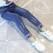 Новинка года; Стильная универсальная весенняя одежда для девочек; брюки для больших мальчиков; детские джинсы для покера; детская одежда; комплект из 2 предметов