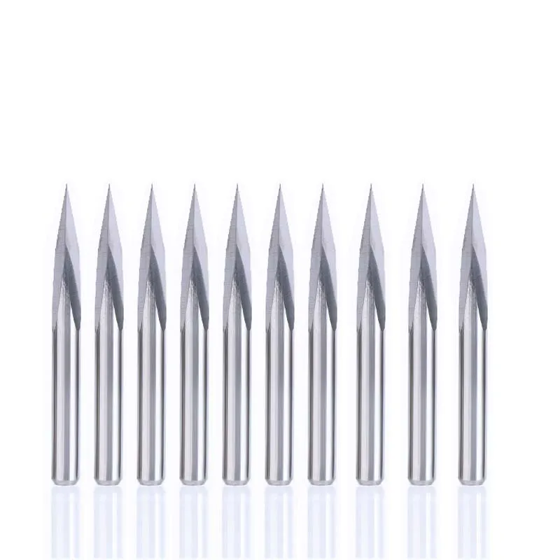 10Pcs 20 Degree Carbide Steel CNC Router Tool Pyramid Engraving Bits Jade Copper
