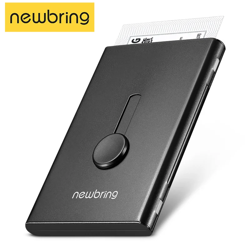 New Bring Card Holder Metal Wallet for Men Business Card Case Automatical Aluminium Credit Organizer Wallet Minimalism
