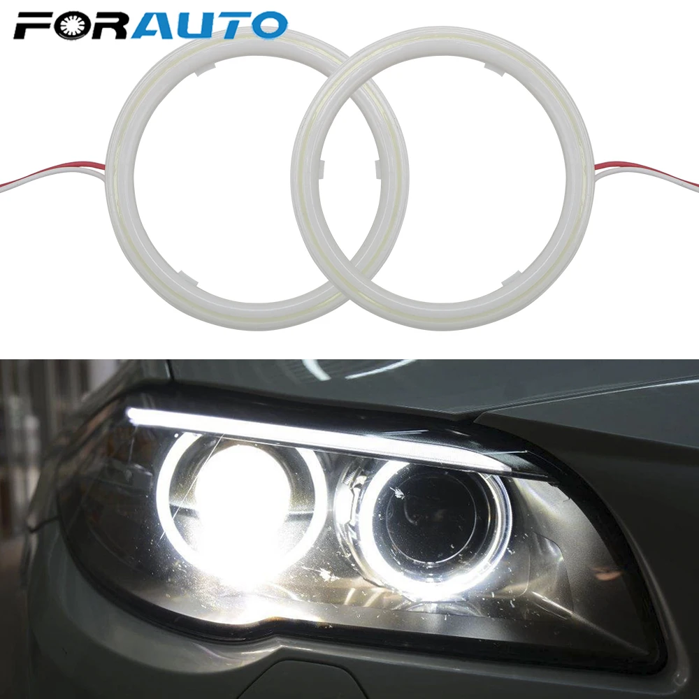 

FORAUTO 1 Pair LED Headlight Car Angel Eyes DRL Car Light Accessories Daytime Running Light Day Light