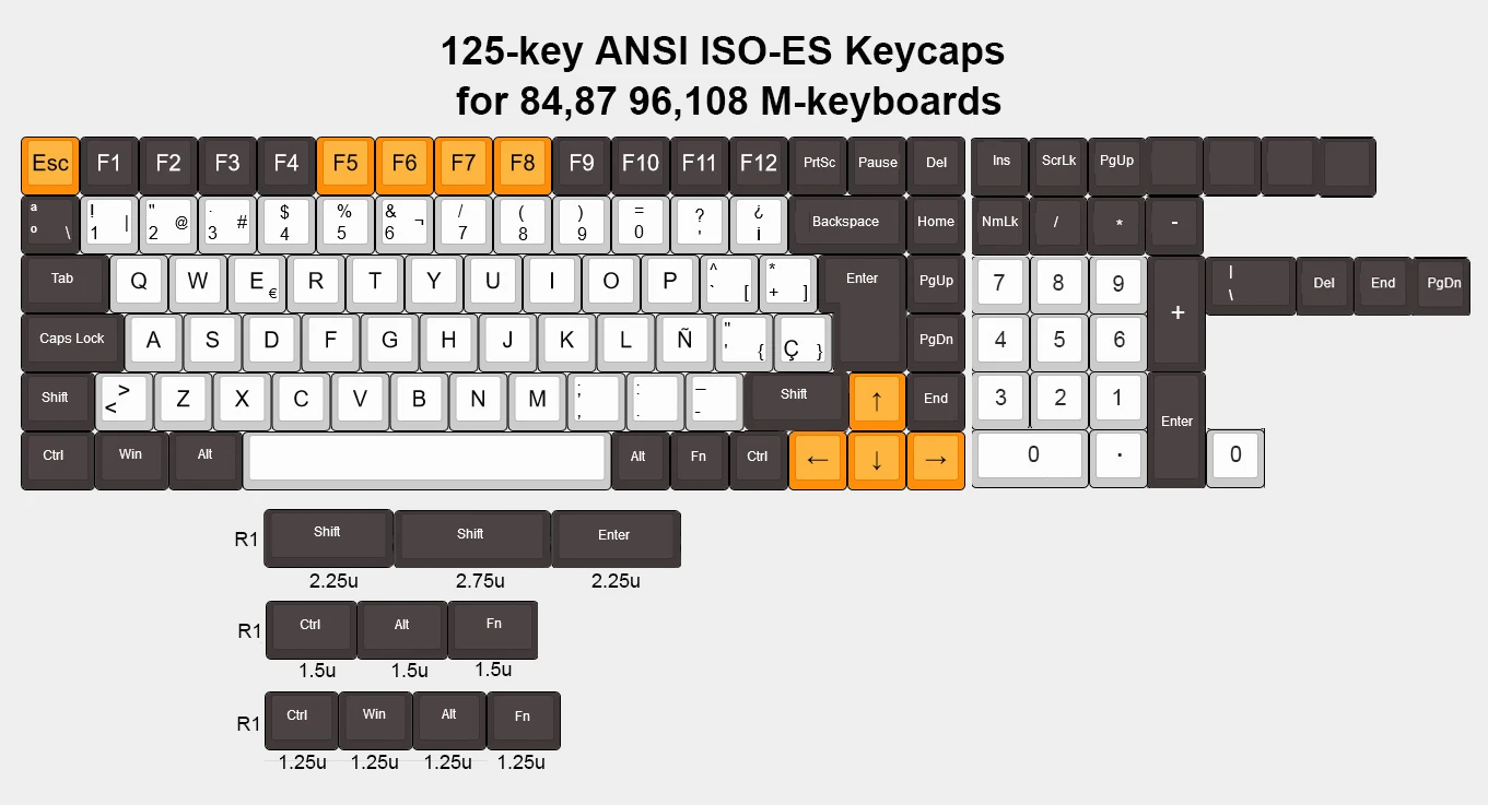 NPKC 104 Keys ABS Double Shot Top Shine Through OEM keycaps ANSI Layout