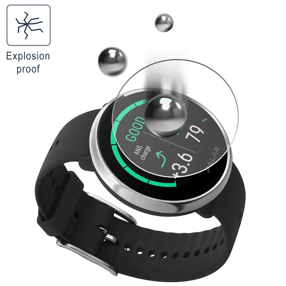 

2Pack For Polar Ignite Tempered Glass Screen Protector Smartwatch Clear Scratch Proof Explosion-proof Polar Protective Glass
