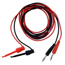 1PCS 1M 4mm Banana Stecker Zu Große Test Haken Clip Blei Kabel Für Multimeter Test Blei Kabel ausrüstung Stecker Krokodil Clip