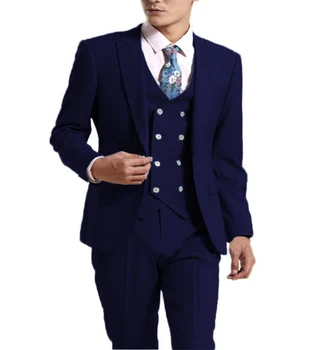 

Men's Wedding Tuxedos Suit 2020 Three Piece Groomsmen Blazers Double Breasted Waistcoat Business Suit Jacket Set