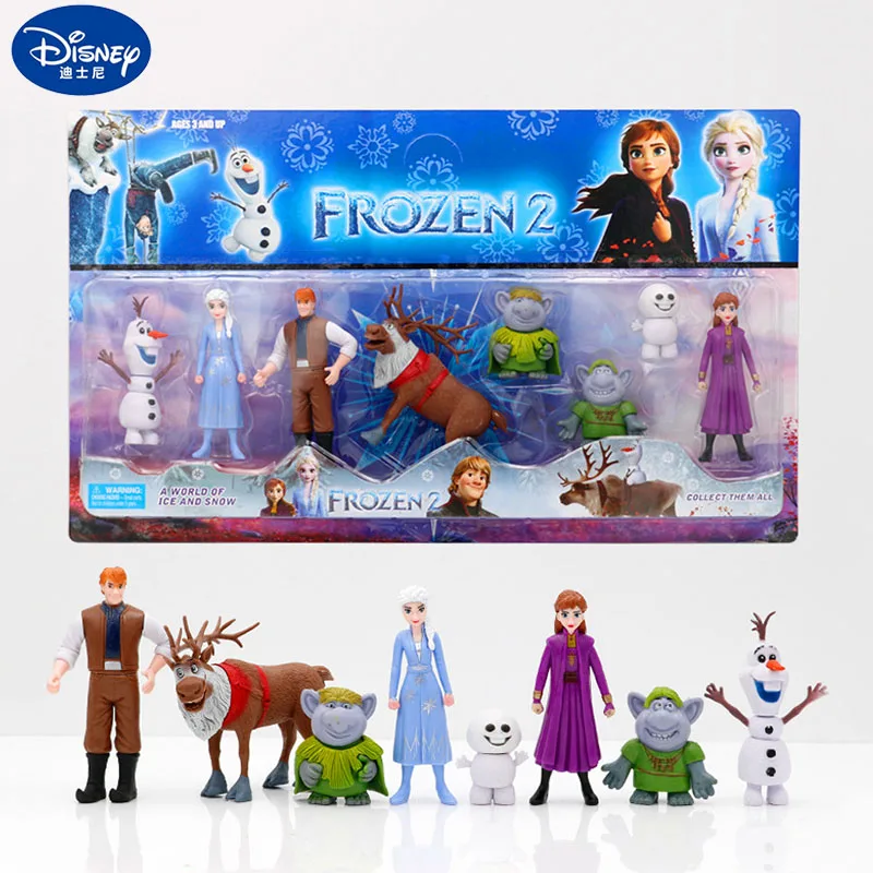 

8Pcs Frozen 2 Princess Disney Figures Elsa Anna PVC Action Figure Toy Girls Birthday Party Boy Toys for Children Christmas Gift