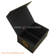 Пользовательские золотые логотип роскошные черные подарочные коробки многоразовые прочные коробки декоративная упаковка для хранения магнитная застежка