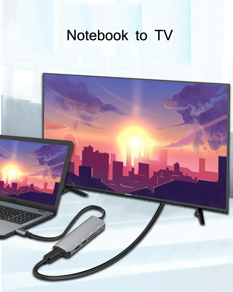 Тип C до 4K HD TVHDMI HDTV USB 3,0 адаптер для чтения карт OTG конвертер для MacBook PC huawei mate 20 30 Pro samsung S8 S9+ Note10