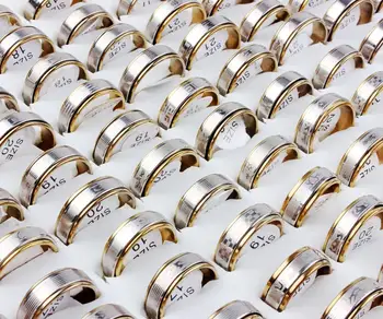 

Wholesale Bulk Lots 20Pcs Men's Gothic favor DelineaTurn The Stainless Steel Rings Fashion Jewelry Gift Anniversary Xams FREE