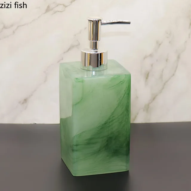 สีเขียวหยกเนื้อแบบพกพา Soap Dispenser แชมพูขวดเงินกดหัวปั๊มมือ Sanitizer ขวดเรซิ่นเจล Jar 1