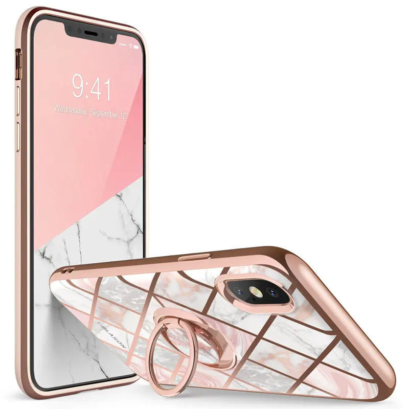 I BLASON для iphone X Xs чехол Cosmo Snap тонкий мраморный со встроенным вращающимся на 360
