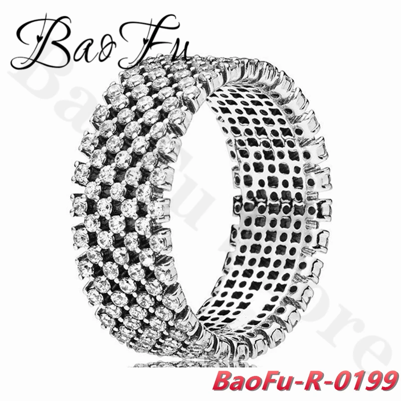 BaoFu 925 пробы Серебряное кольцо блестящее покрытие роскошные подарки оригинальные