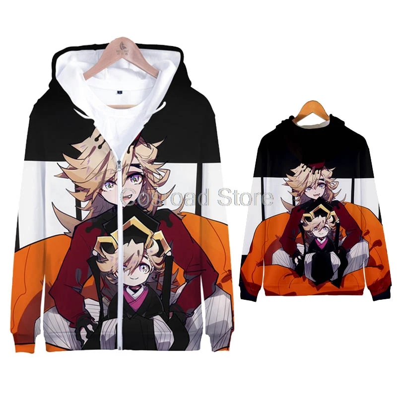 Cosroad Tanjirou Nezuko Kamado толстовки с капюшоном «Demon Slayer Kimetsu no Yaiba», костюмы для косплея, куртка с 3D принтом, Свитера с капюшоном на молнии