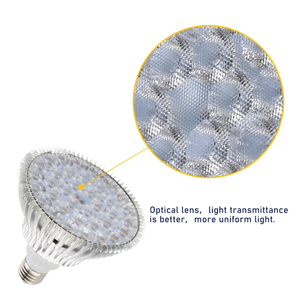 Description Picture 5 of item100W LED Grow Light Full Spectrum E27 Growing Bulb Fitolamp LED for Indoor Hydroponics Growbox Flowers Plants Growth Lamp
