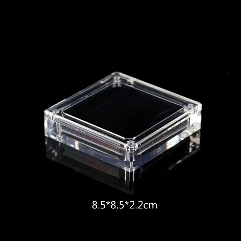 Clear Acrylic Suspended Jewelry Display Square Magnetic Clip On Jewelry Box Case AXYD