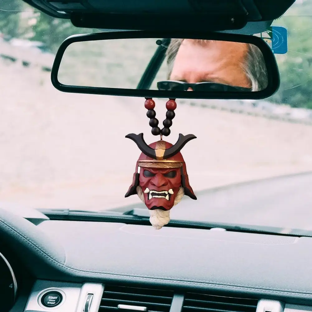 Ciondolo Per Specchietto Auto A Forma Di Maschera Giapponese Oni Kabuto - Decorazione Sospesa In Resina, Ornamento Interno Auto, Regalo Giapponese