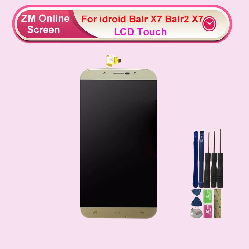 RYKKZ для iDROID BALR X7 BALR2 X7 ЖК-дисплей с сенсорным экраном дигитайзер Замена с инструментами+ 3 М наклейка