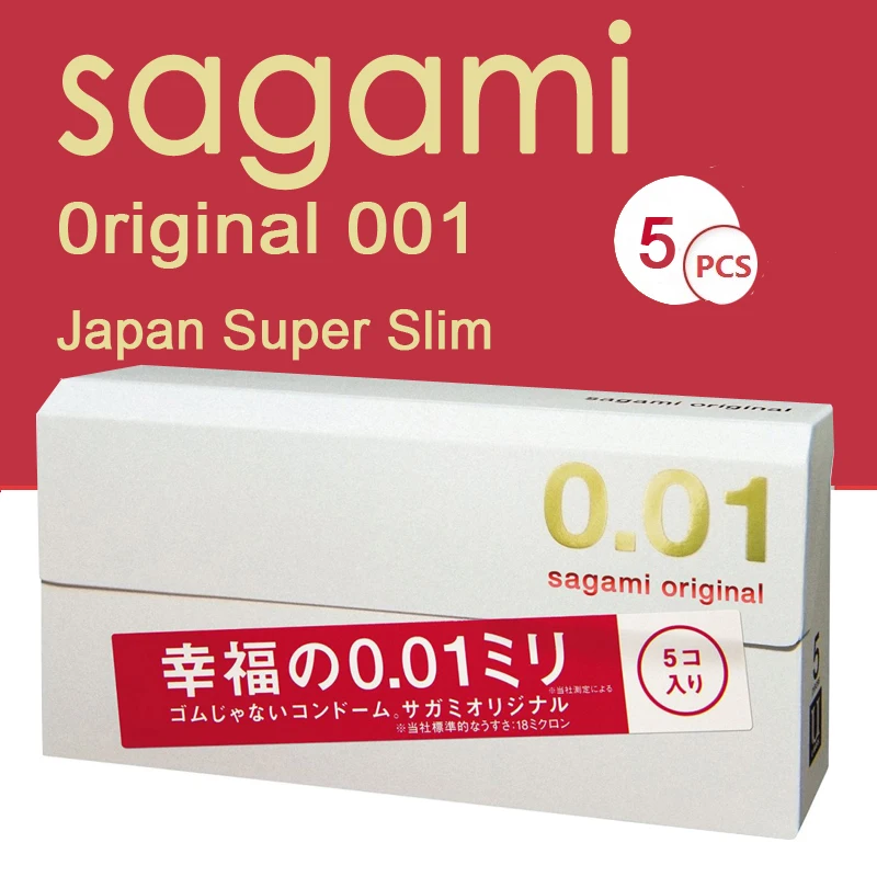 

0.01mm Sagami Original Made In Japan 5pcs/Box Ultra Thin Condoms For Men Like Without Wearing Non-latex Condom M Size