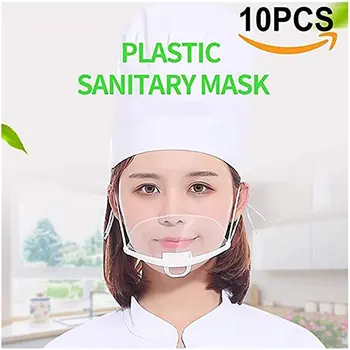

10 Pcs Disposable Safety Mask PC Liquid-Proof Full Face Mask Single-Use Mask Shade And Splash Proof Labor Insurance
