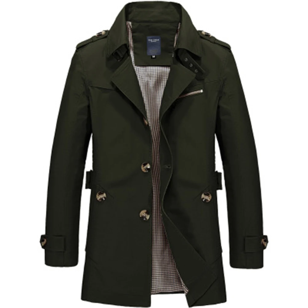 Мужская куртка, пальто, модный Тренч, новинка весны, Брендовое повседневное облегающее пальто, куртка, верхняя одежда для мужчин - Цвет: Green
