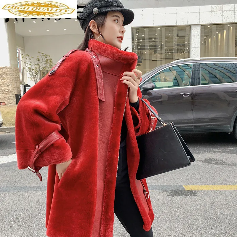 

Natural Fur Coat Women 100% Wool Jacket Women Clothes 2020 Winter Coat Women Parka Real Fur Real Leather Jacket TOM1-88826YY2409